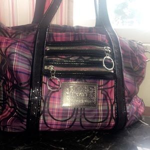 Plaid coach purse